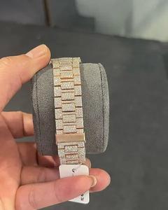 Montre automatique de luxe pour homme, entièrement sertie de diamants véritables, style Hip Hop, en or, avec moissanite VVS - Product Image 5