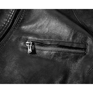 Chaqueta de Cuero Genuino para Hombre, Diseño Unisex con Bloques de Color, Personalizada, de Alta Calidad, Impermeable, Resistente al Viento, con Cierre, para Invierno, Estilo Moto, Llegada 2026 - Product Image 4
