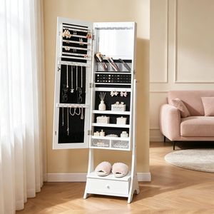 Armadietto Portagioie Pieghevole Stile Vintage con 3 Ripiani Organizzatori - Product Image 4
