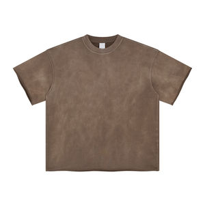 Men's Vintage Acid Wash T-Shirt And Shorts <b>Set</b> Two Piece Oversized Crewneck Tee With Matching Shorts Casual Activewear Lounge We - Product Image 3