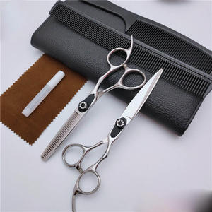 Ensemble professionnel de ciseaux de coiffure et de ciseaux à effiler en acier inoxydable avec poignées en plastique, pour droitiers, pour usage en salon de coiffure - Product Image 6