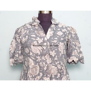 Robe longue en coton indien imprimée à la main, robe de mariage indienne, vêtement d'été pour fille, robe 100% coton - Product Image 2