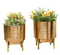Pot de fleurs en céramique avec cadre en fer géométrique moderne, plante succulente, feuille de Monstera artificielle, figurine décorative de table pour la maison