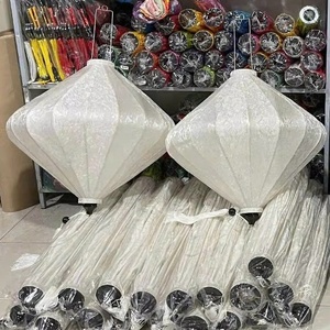 Vietnam Traditional Silk Bamboo Lantern with Bamboo <b>Frame</b> Multiple Shapes Perfect for Home and Wedding festival Decoration Craft - Product Image 2