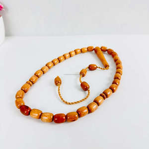 Tasbih de prière en perles de bois naturel poli, écologique et de haute qualité, fait main, chapelet islamique pour le Dhikr quotidien musulman - Product Image 2