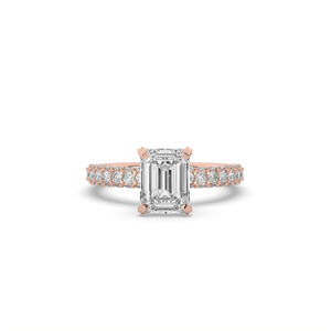 Luxeshine Women's 2Ct Lab Grown <b>Emerald</b> Diamond <b>Ring</b> VS1 IGI Certified Brilliant 925 Sterling <b>Silver</b> Yellow Rose Engagement - Product Image 2