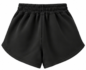 Index Apparel <b>Black</b> Knitted Polyester <b>Shorts</b> With Elastic Waist And Pockets Sporty <b>Women's</b> Casual Wear - Product Image 2