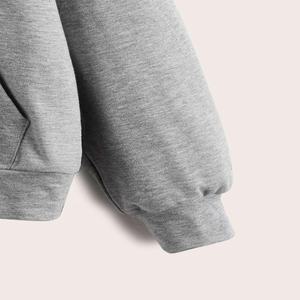 Sudadera con capucha de manga larga de rizo francés de talla grande para hombre, sudadera con bloques de color bordados personalizados, hombros caídos, ajuste holgado para primavera - Product Image 4