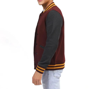 OEM Custom Unisex Vintage Color <b>Block</b> Reversible Hooded Varsity Jacket 100% Wool Waterproof Breathable Loose Fit Winter - Product Image 3