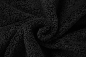 Chaqueta de forro polar premium de 300 GSM, diseño de paneles blancos y negros, logotipo bordado en chenilla personalizado, ropa exterior cálida con cremallera. - Product Image 6