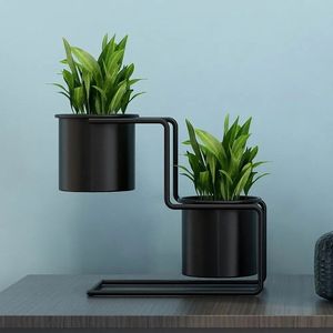 Modern Iron Plant <b>Stand</b> With Flower <b>Pot</b> For Home And Garden Decor - Product Image 3