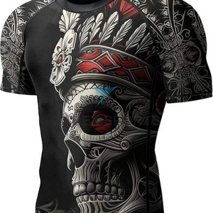 เสื้อออกกำลังกาย ZABEX SPORTS แขนสั้นรัดรูป ระบายอากาศได้ดี เหมาะสำหรับ MMA และยิม แห้งเร็ว - Product Image 1