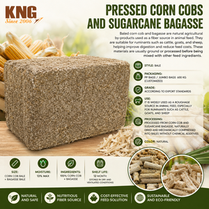 Paca de 600 kg de fibra natural de maíz prensado y bagazo de caña de azúcar KNG para alimentación de ganado, cabras y ovejas - Product Image 1
