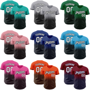 Uniformes de Béisbol Baratos al por Mayor, Manga Corta, Bordados, de Poliéster, con Rayas, para Unisex, Transpirables - Product Image 2