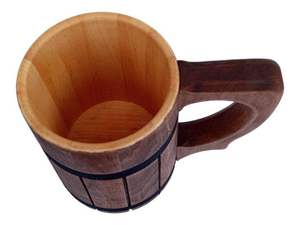 Taza de Cerveza de Cerámica Hecha a Mano con Asa de Madera, Diseño Moderno y Ecológico, Tamaños y Colores Personalizables, Venta al por Mayor para Hogar y Restaurantes, Corcho - Product Image 2