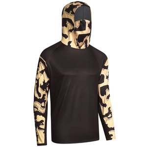 Sweat à capuche bleu clair pour garçons avec imprimé basse, protection anti-UV UPF 50, respirant, pull à manches longues pour activités de plein air - Product Image 2