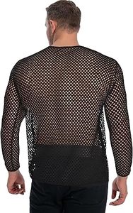 Camiseta Deportiva Transparente de Malla Negra para Hombre ROYAL Sports, Sexy, para Club Nocturno, Fitness, Manga Larga, Transpirable, Color Personalizado, Secado Rápido - Product Image 2