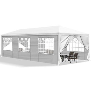 Carpa Impermeable Blanca para Bodas y Fiestas de 10' X 30', Gazebo para Patio Exterior con 8 Paredes Laterales Extraíbles - Product Image 5