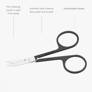Ciseaux professionnels en acier inoxydable pour la coupe des cuticules, des sourcils et des poils - Noir, rose, coloré, accessoires de maquillage de voyage - Product Image 2