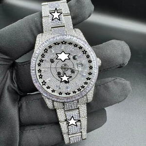 41mm Men's Stainless Steel Mechanical <b>Watch</b> VVS1 Moissanite Diamond <b>Automatic</b> Movement Hip Hop Handmade Sports - Product Image 1
