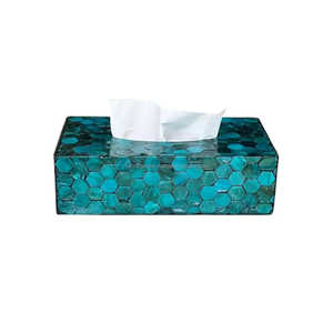 กล่องทิชชู่ไม้เรซิ่นหรูหรามีสไตล์ที่ใส่ของตกแต่งทนทานสำหรับบ้านสำนักงานและห้องนั่งเล่นใช้ในการออกแบบที่ทันสมัย - Product Image 1