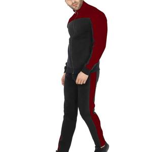 Survêtement zippé colorblock personnalisé pour hommes, grande taille, en polaire, avec logo brodé, vente en gros OEM - Product Image 4