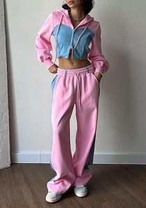 Ensemble de survêtement personnalisé de haute qualité pour femmes, 2 pièces, jogging en velours, tenue de jogging, sweat-shirt et pantalon de survêtement - Product Image 5