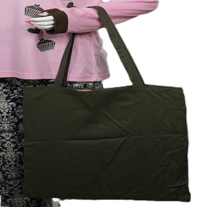 Sac fourre-tout en toile 100 % coton biologique grande capacité pour femme, avec impression de logo personnalisé, écologique, réutilisable, avec fermeture éclair, pour la musique, la plage et le quotidien - Product Image 5