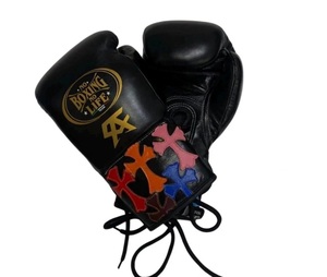Customized No Boxing No Life Canelo Black Multi Real Cowhide Leather Boxing <b>Gloves</b> Mexican Style Lace-Up Lightweight - Product Image 3