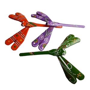Libellule en bambou écologique pour enfants - Jouet d'équilibre avec motif animalier peint, couleurs variées, décoration de Noël, cadeau - Product Image 1