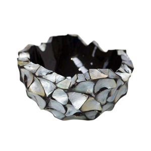 <b>Unique</b> Black Mother of Pearl Inlaid Decorative <b>Vase</b> for Elegant Home and Office Display - Product Image 3