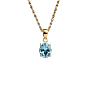High Quality Handmade 925 Solid Sterling Silver <b>Blue</b> <b>Topaz</b> Hydro Quartz Jewelry Chain <b>Necklace</b> - Product Image 1