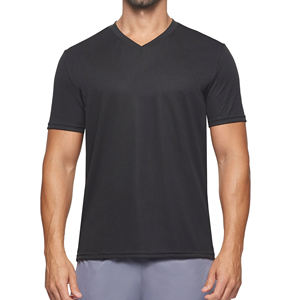 T-shirts pour hommes à col en V, manches courtes, couleur unie, coupe classique, style décontracté, en turquoise, marine, gris, rouge, noir, personnalisables en plus de plusieurs couleurs - Product Image 4