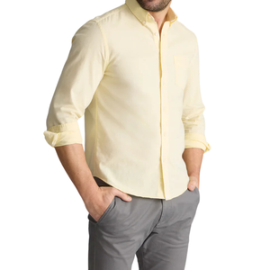 Camisa de Algodón con Botones de Estilo Vintage para Hombre, Camisas Clásicas Suaves, Corte Holgado Informal, Venta al por Mayor OEM ODM - Product Image 2