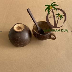 Juego de Tazas de Cáscara de Coco y Cucharas de Madera de Coco al por Mayor |   Combo Natural Hecho a Mano |   Precio Directo de Fábrica - Product Image 4
