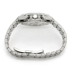 Montre de luxe de mode hip-hop, sertie de moissanite, en acier inoxydable, mouvement à quartz, édition limitée, avec cadran en verre pour hommes - Product Image 6