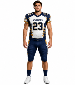 Uniforme de Fútbol Americano Personalizado para Hombre Warriors, Sublimado, Transpirable, Conjunto de Jersey y Pantalones de Poliéster, Número 23 - Product Image 3