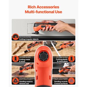 12V Cordless Oscillating Tool Multitool 6000-17500 OPM <b>Saw</b> with 6 Variable Speeds and 3.2 Degree Oscillation Battery <b>Powered</b> - Product Image 2