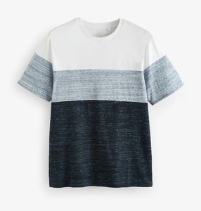 T-shirt homme col rond manches courtes, couleurs contrastées, coton bio, vêtement d'été, tissu respirant, couleurs unies. - Product Image 6