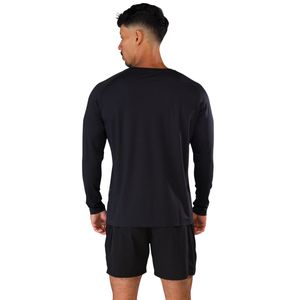<b>Men's</b> Black Long Sleeve Performance T <b>Shirt</b> Moisture Premium Athletic Workout Training Sportswear <b>Shirt</b> - Product Image 6