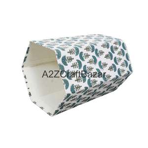 Poubelle en carton pliable écologique indienne faite à la main, à couvercle ouvert, avec couvercle roulant, design géométrique, pour déchets hospitaliers DIY - Product Image 5