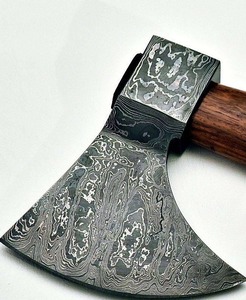 Damascus Steel <b>Axe</b> with Carbon Steel Head Industrial Grade Broad <b>Axe</b> <b>Wood</b> Handle for Woodworking - Product Image 2