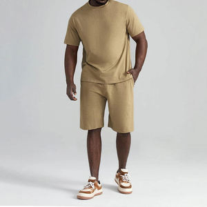 Conjunto Deportivo de Verano para Hombre, de Algodón, Transpirable, Ligero, Suave, de Manga Corta, para Gimnasio, Entrenamiento, Running y Uso Casual - Product Image 3