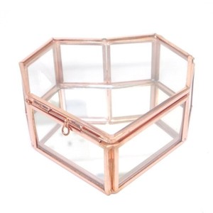 Caja de Joyería Cuadrada de Vidrio y Metal, Estilo Elegante y Lujoso, para Guardar Joyas, Decoración para el Hogar - Product Image 2