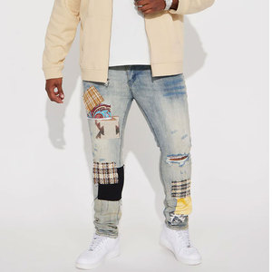<b>Baggy</b> fit breathable Top Quality OEM Cargo Pockets <b>Trousers</b> <b>Baggy</b> Acid Washed Pants <b>Men's</b> Vintage Denim Jeans for <b>Men</b> - Product Image 1