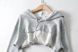 Sudadera Informal de Algodón para Mujer HG533W, Top Corto de Manga Larga de Alta Calidad con Logotipo Personalizado Bordado para Invierno - Product Image 6