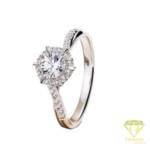 Classic Round Cut Moissanite Diamond <b>Ring</b> 925 Sterling <b>Silver</b> Elegant <b>Solitaire</b> Wedding Jewelry For Women - Product Image 5