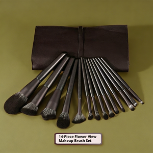 Set <span class=keywords><strong>de</strong></span> <span class=keywords><strong>Brochas</strong></span> <span class=keywords><strong>de</strong></span> <span class=keywords><strong>Maquillaje</strong></span> <span class=keywords><strong>de</strong></span> Marca Privada, 14 Piezas, para Definición Facial, Mezcla Controlada, Cobertura Equilibrada, Profesional - Product Image 2
