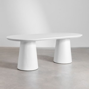 Vandana Hexa Vesta Oval <b>dining</b> <b>table</b> 220x95 cm in Noemi cement - Product Image 4