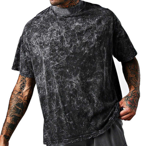 Camiseta de Hombre de Algodón 100% Pesado, Lavada con Ácido, con Logotipo Personalizado, Estilo Nuevo, Ecológica - Product Image 2